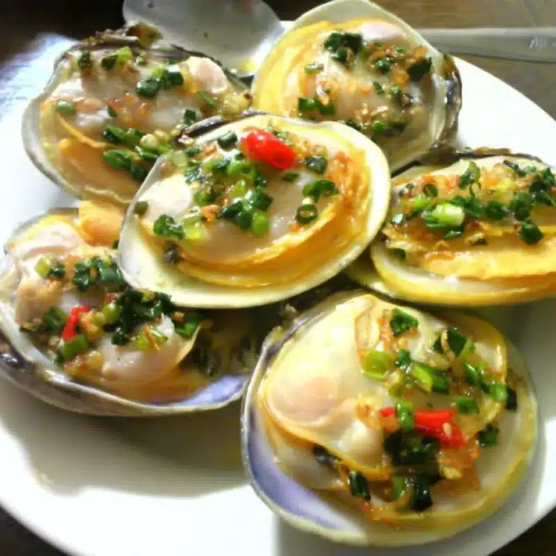 Sò tộ nướng mỡ hành