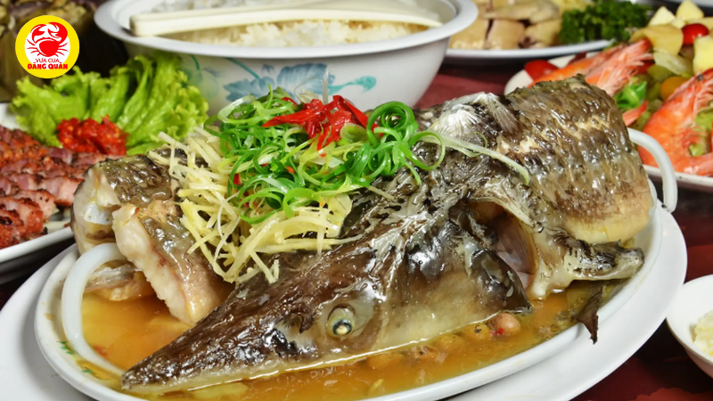 Cá Tầm hấp xì dầu