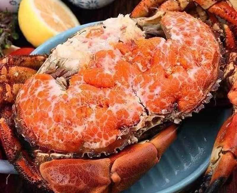 Cua nâu hấp siêu gạch