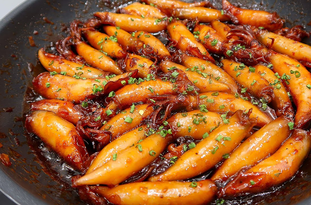 Mực ống mi nơ chiên nước mắm