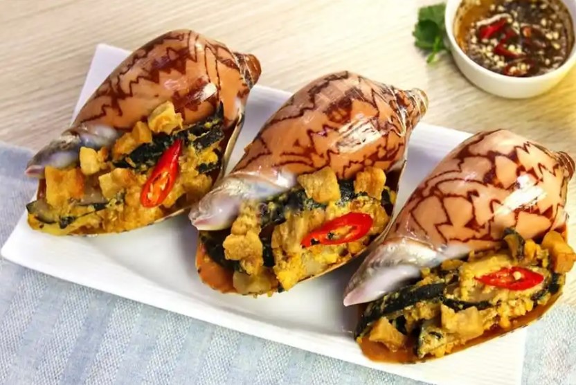 Ốc giác vàng xào sa tế