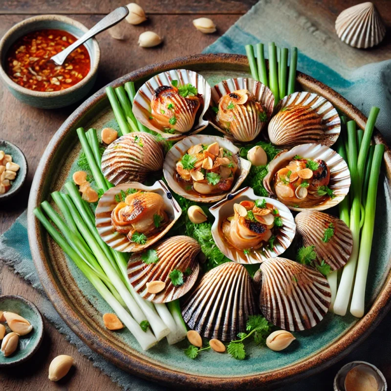 Sò cò Phú Quốc nướng mỡ hành