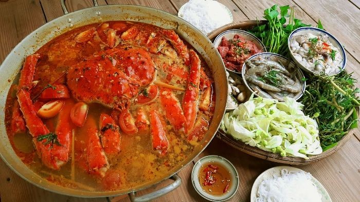 Lẩu cua hoàng đế giàu dinh dưỡng Lẩu cua hoàng đế giàu dinh dưỡng