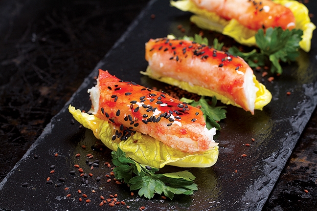 Sashimi cua hoàng đế ngon đúng điệu Sashimi cua hoàng đế ngon đúng điệu