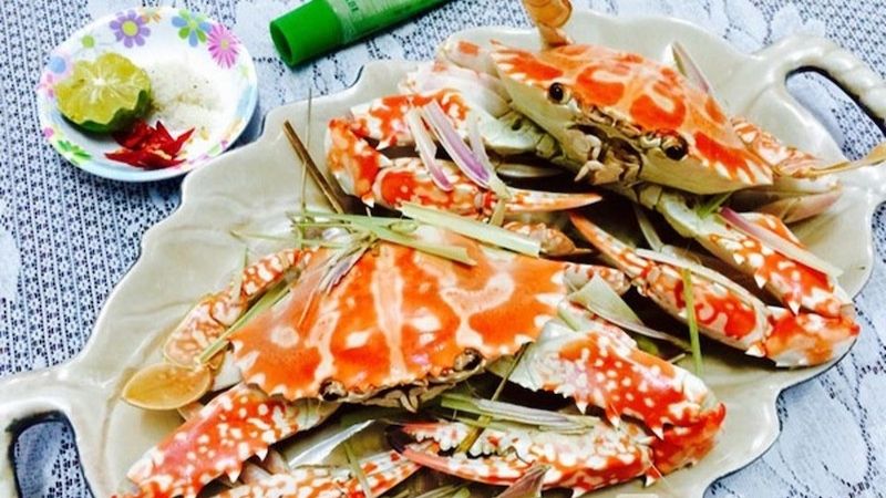 Thành phẩm món ghẹ xanh hấp