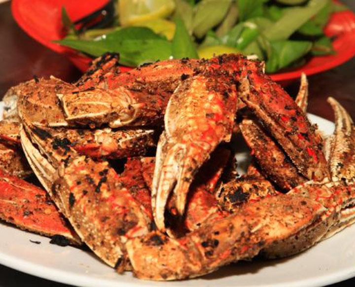 Ghẹ dĩa nướng than