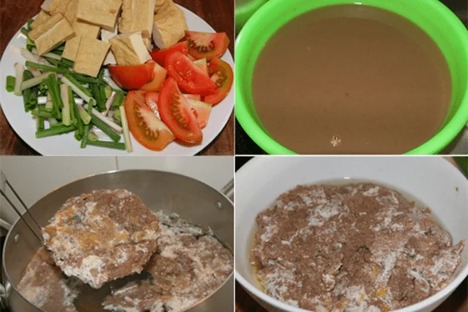 Chuẩn bị nước lẩu cua đá