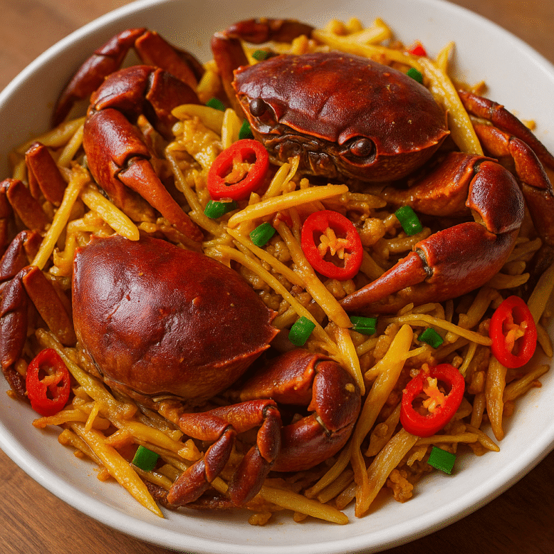 Cua đá xào sả ớt