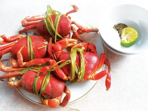 Thành phẩm cua đá hấp sả