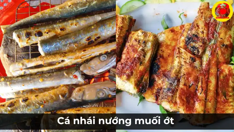 Đĩa cá nhái nướng muối ớt vàng rượm, da giòn, thơm lừng, một món nhậu hấp dẫn từ Vựa Cua Đăng Quân