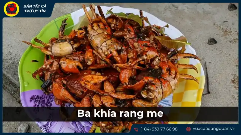 Đĩa ba khía rang me vàng óng, thấm vị chua ngọt, cay nhẹ