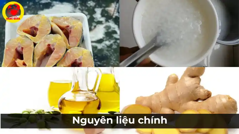 Nguyên liệu chính cho món cháo cá tầm truyền thống cho bé ăn dặm.