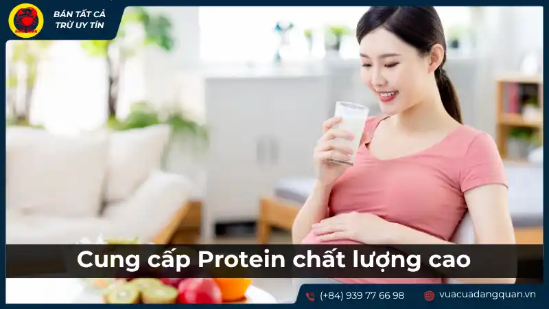 Phụ nữ mang thai uống sữa hoặc thực phẩm giàu protein, bổ sung protein cho bà bầu