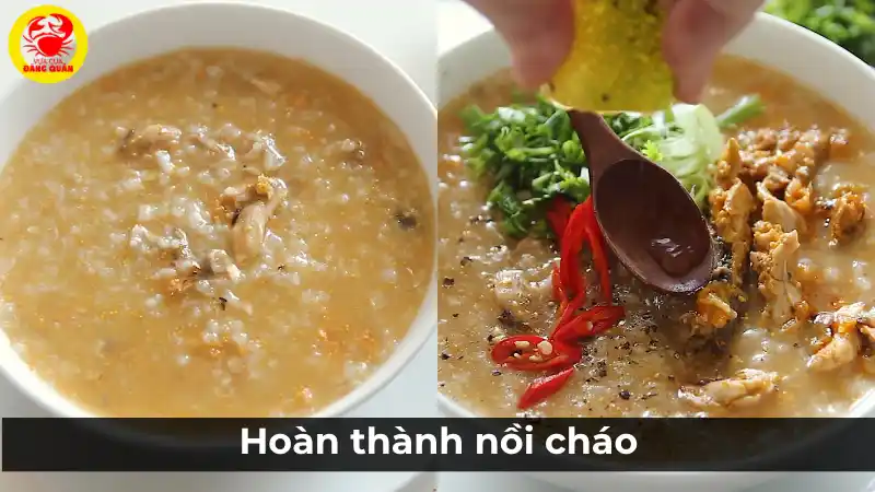 Hoàn thành nồi cháo cá chép thơm ngon, bổ dưỡng