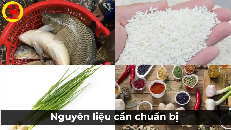 Nguyên liệu cần chuẩn bị để nấu cháo cá chép thơm ngon