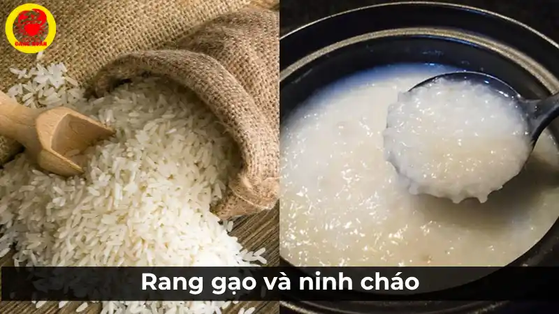 Cách rang gạo và ninh cháo cá chép thơm ngon