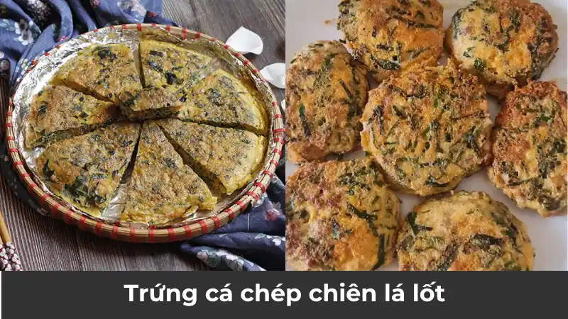 Trứng cá chép chiên lá lốt thơm ngon, bổ dưỡng