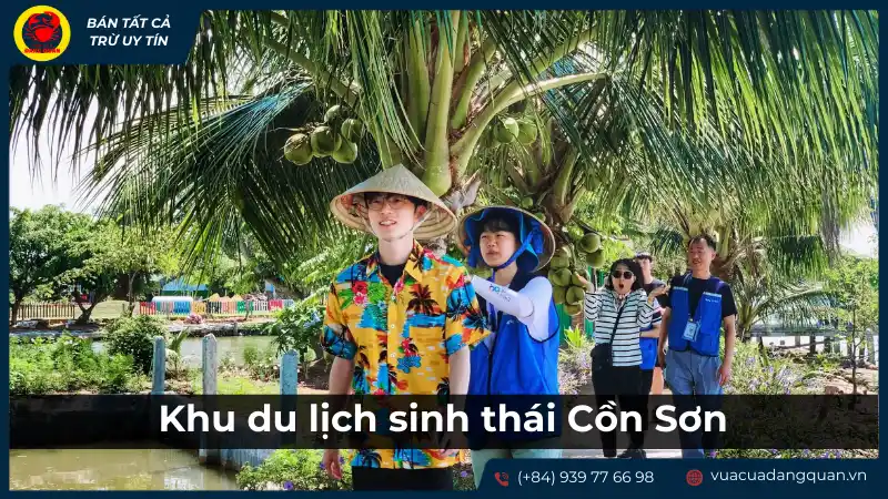 Cảnh du khách vui chơi, tham quan tại Khu du lịch sinh thái Cồn Sơn