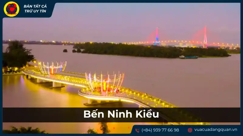 Cảnh Bến Ninh Kiều về đêm, rực rỡ ánh đèn và du thuyền