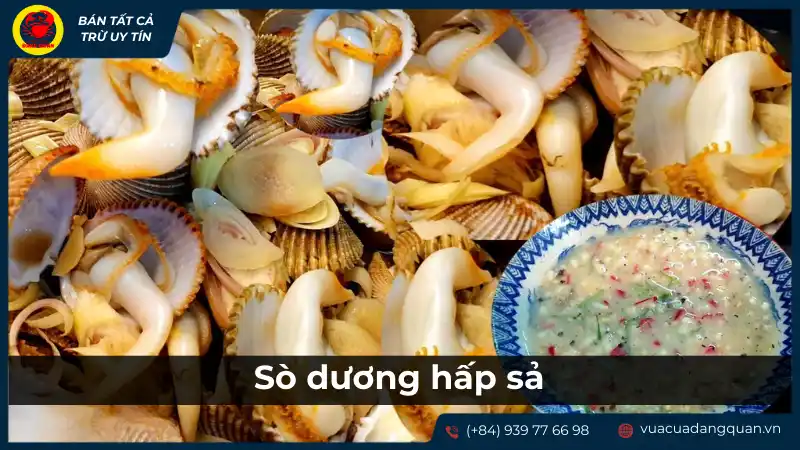 Món sò dương hấp sả thơm ngon, nóng hổi