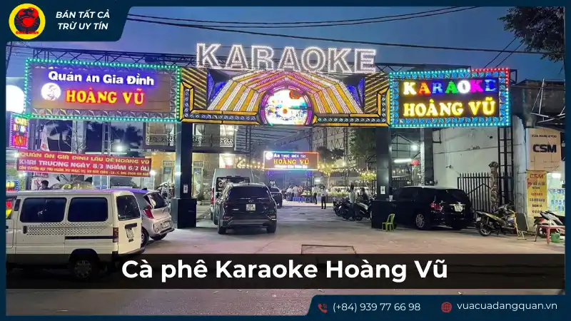 Mặt tiền hoành tráng của Karaoke Hoàng Vũ, thu hút mọi ánh nhìn vào ban đêm