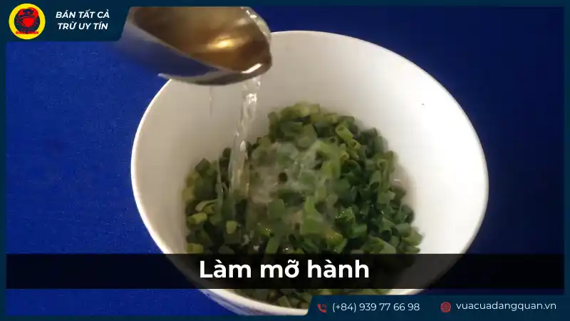Làm mỡ hành để phết lên sò dương nướng