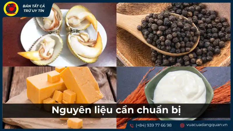 Nguyên liệu làm món sò dương nướng phô mai béo ngậy