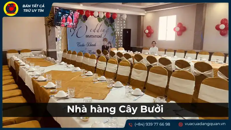 Không gian ấm cúng và sạch sẽ bên trong Nhà hàng Cây Bưởi