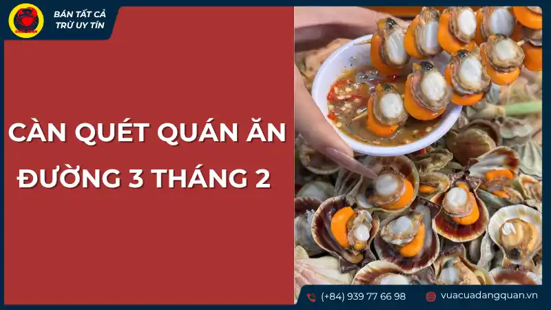 Quán ăn Dương 3 Thắng với các món ăn vặt như trứng cút lộn, ốc