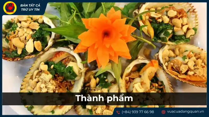 Món sò dương nướng mỡ hành đã hoàn thành, bày trí đẹp mắt