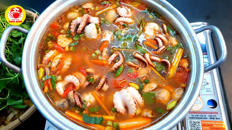Cách nấu nấu lẩu bạch tuộc hải sản