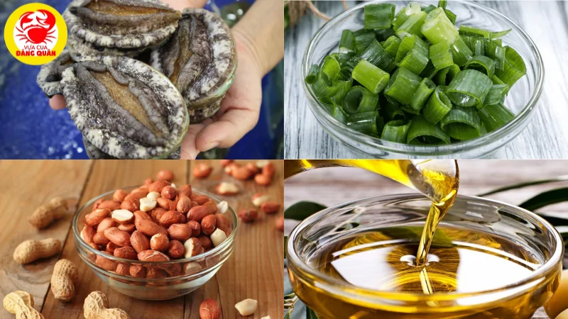Chuẩn bị nguyên liệu để nấu bào ngư nướng mỡ hành