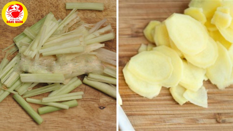 Sả và gừng đã sơ chế Sả và gừng đã sơ chế