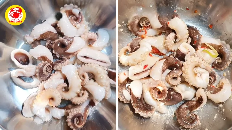Chuẩn bị và ướp bạch tuộc