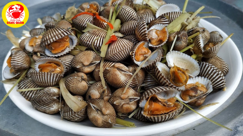 Món sò huyết hấp sả Món sò huyết hấp sả