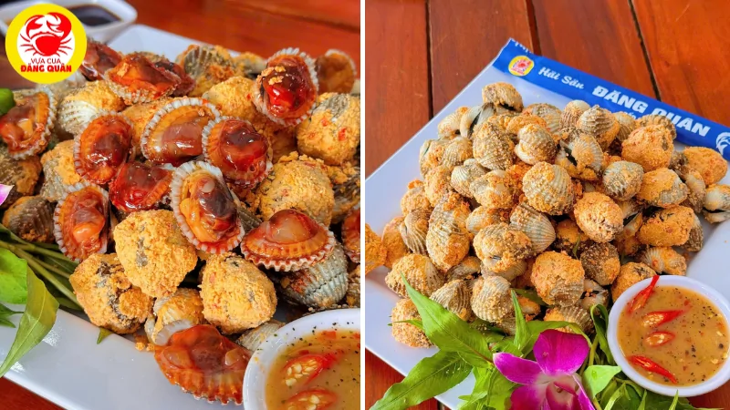 Món sò huyết rang muối ớt