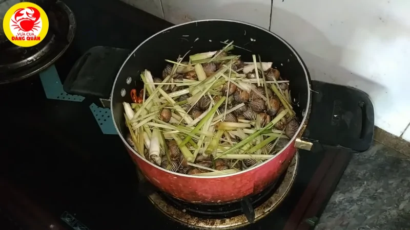 Hấp sò huyết với sả