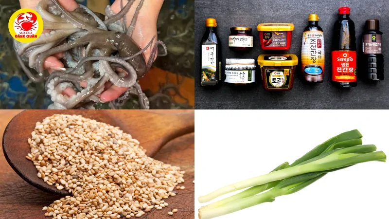 Danh sách nguyên liệu chi tiết bạch tuộc xào cay