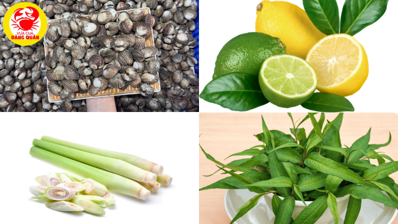 Nguyên liệu luộc sò huyết Nguyên liệu luộc sò huyết