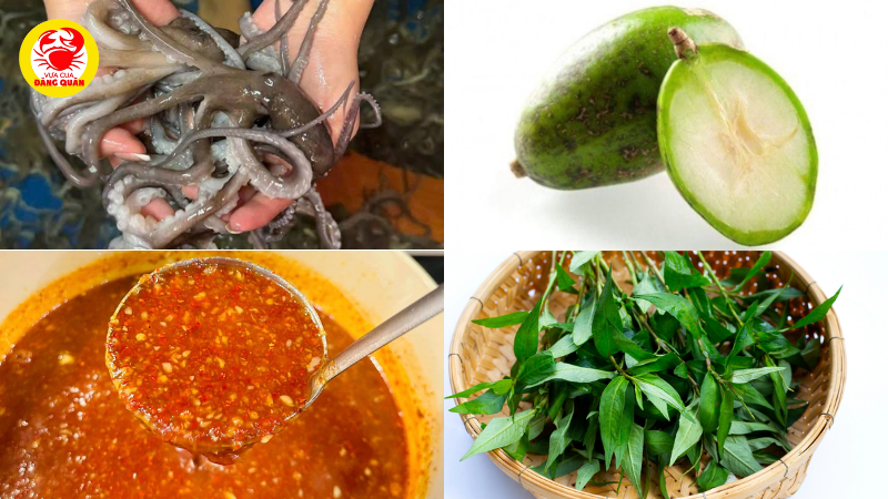 Nguyên liệu gỏi cóc bạch tuộc kiểu Thái