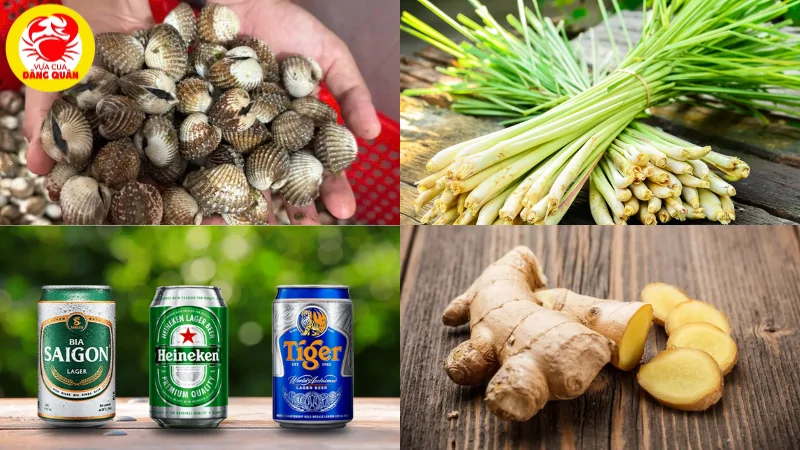 Nguyên liệu sò huyết hấp bia