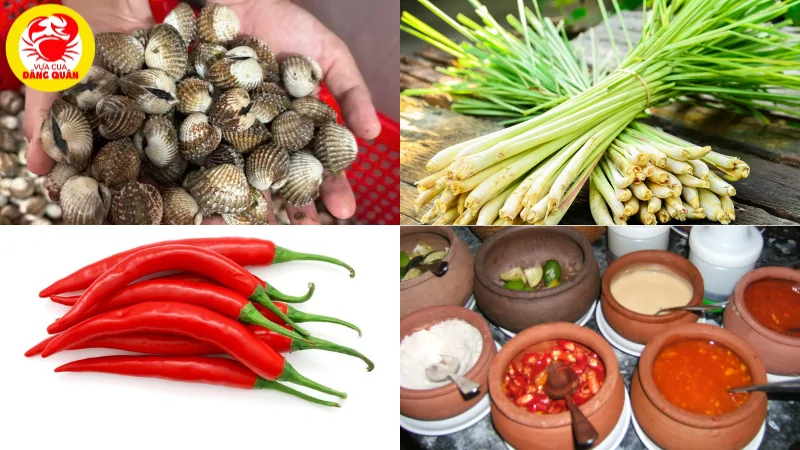 Nguyên liệu sò huyết hấp sả