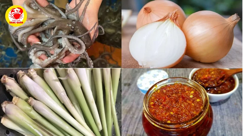 Nguyên liệu bạch tuộc hấp sa tê
