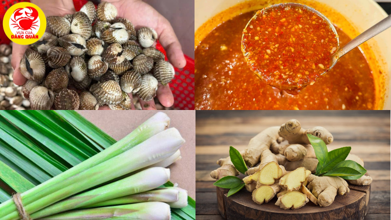 Nguyên liệu sò huyết hấp Thái Nguyên liệu sò huyết hấp Thái