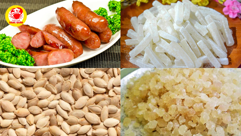 Nguyên liệu chuẩn bị cho nhân Nguyên liệu chuẩn bị cho nhân