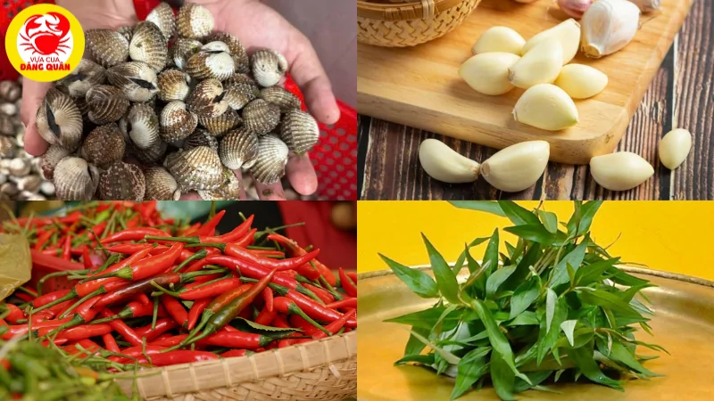 Nguyên liệu làm sò huyết cháy tỏi