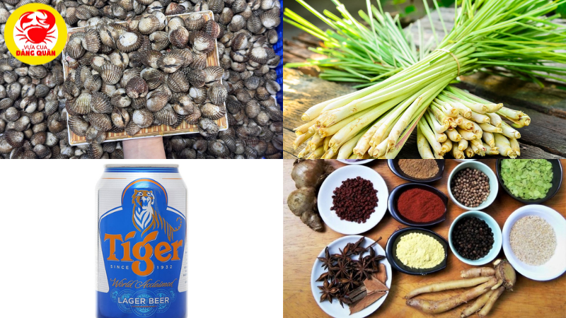 Nguyên liệu sò huyết hấp bia Nguyên liệu sò huyết hấp bia