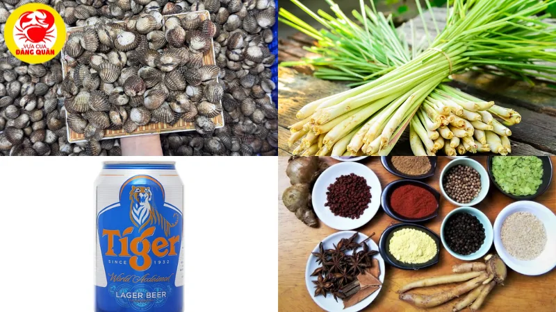 Nguyên liệu sò huyết hấp bia