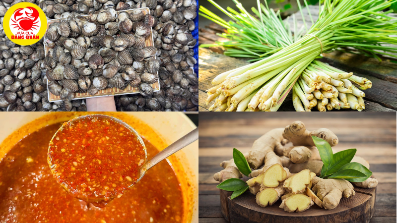 Nguyên liệu sò huyết hấp kiểu Thái
