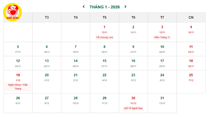 Còn bao nhiêu ngày nữa đến Tết Dương lịch 2026?